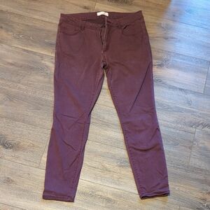 LOFT Women's Burgundy Skinny Pants